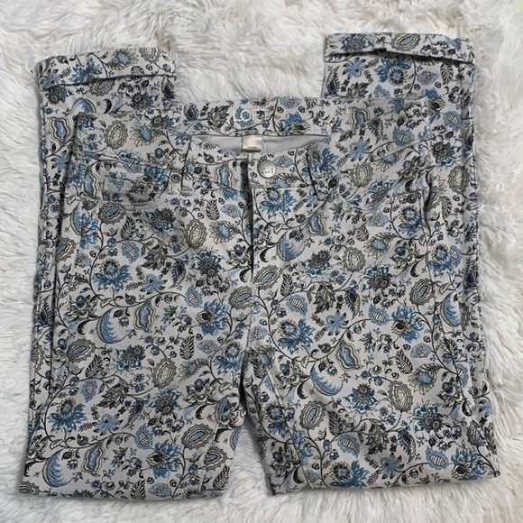 Loft Modern Crop White Paisley Jeans - Picture 2 of 13